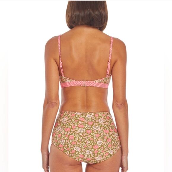 Cabana Life Jetties Beach Reversible triangle bikini top & high waist bottom S - Picture 7 of 12